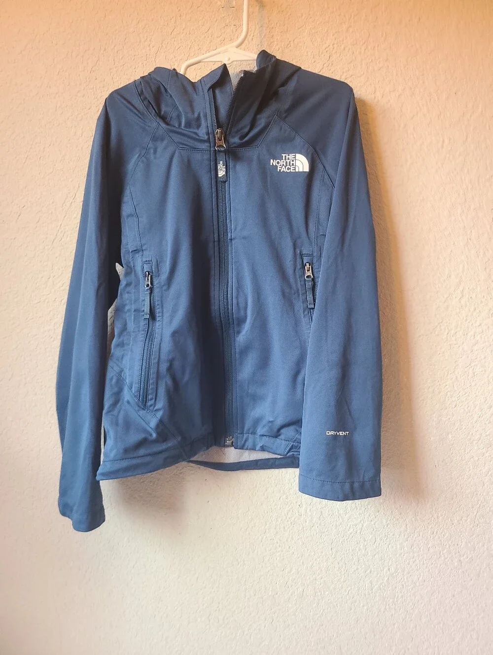 The North Face Kids Blue Hooded Rain Jacket Girls Size XS